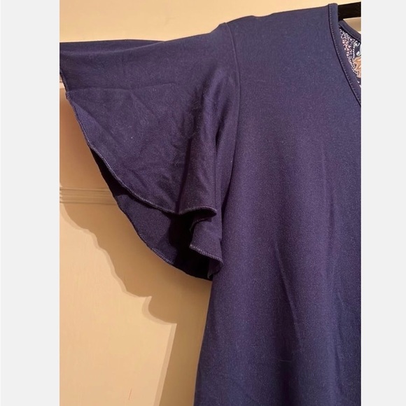 NWT! Sz L Ink & Ivy Super Soft Navy Blue Tee Knit Top - Picture 3 of 6